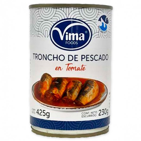 Troncho de Pescado en Salsa de Tomate Vima, Lata 425 gr