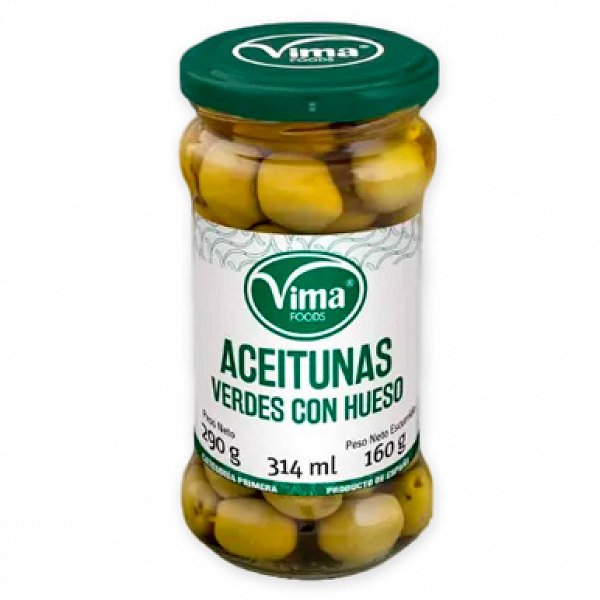 Aceituna con Hueso Vima, Frasco 314 ml